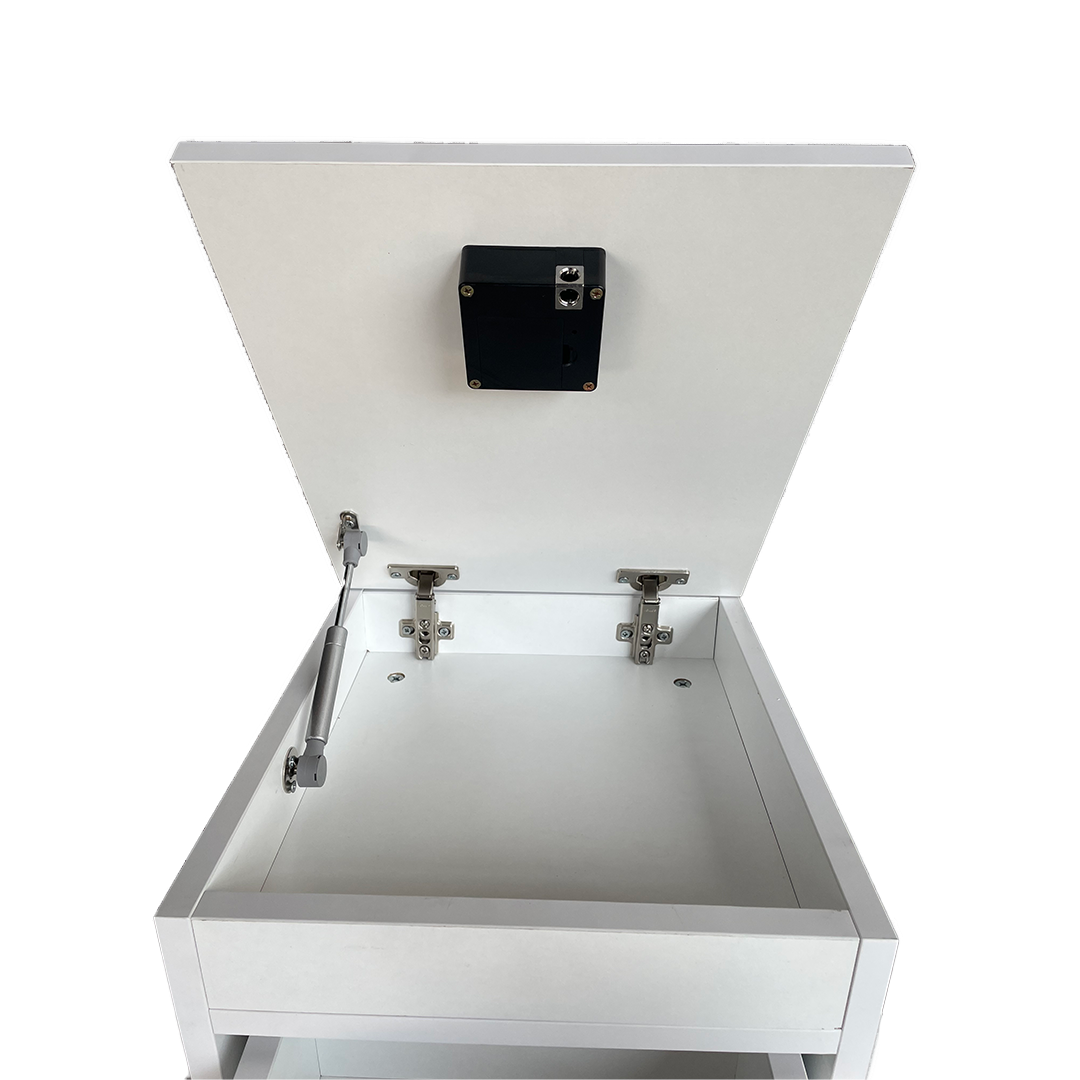 Gizli bölmeli komodin beyaz renk üst yüzey dekorasyon NFC kilit görünüm