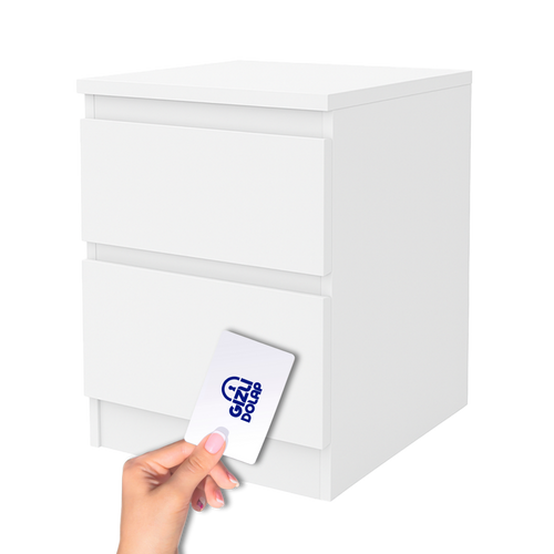 Gizli Bölmeli Komodin Beyaz Renk