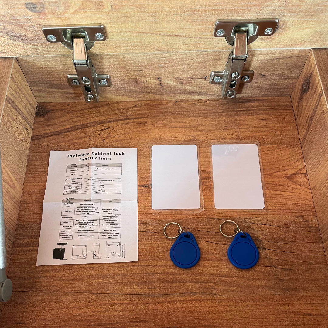 safir meşe gizli bölmeli komodin NFC kilitleri detaylı görünüm