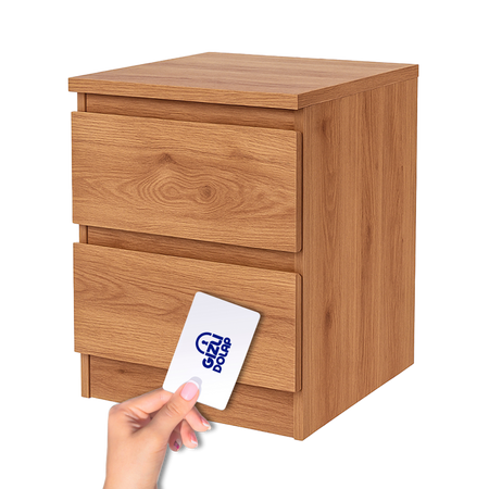 Gizli Bölmeli Komodin Safir Meşe Renk