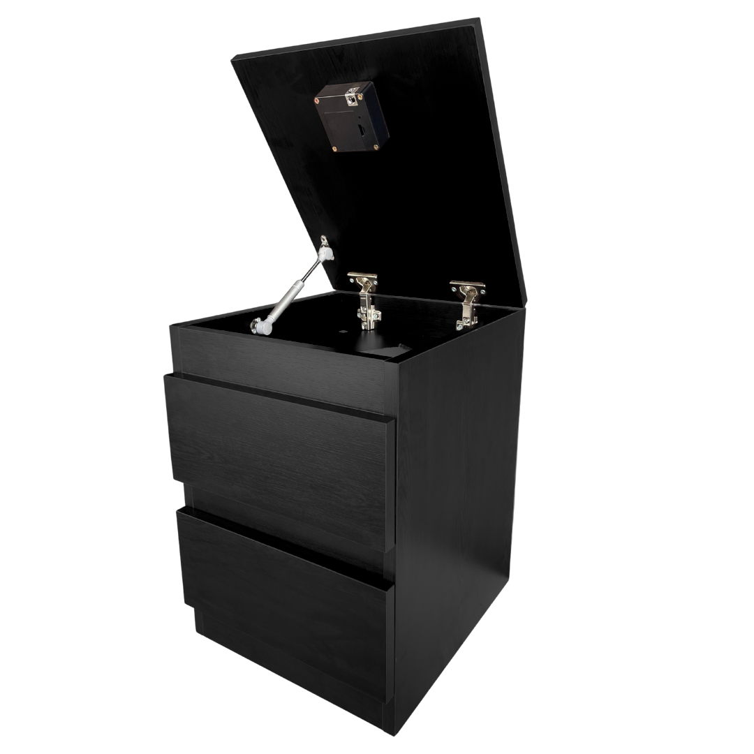 Gizli Bölmeli Komodin Siyah Renk