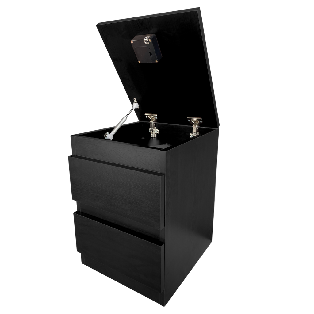 Gizli Bölmeli Komodin Siyah Renk