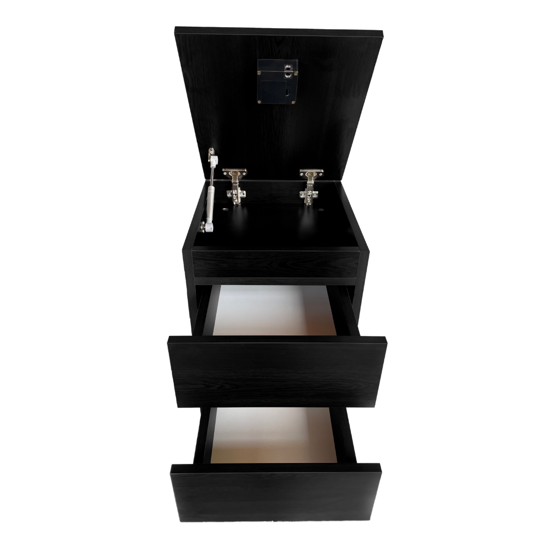 Gizli Bölmeli Komodin Siyah Renk