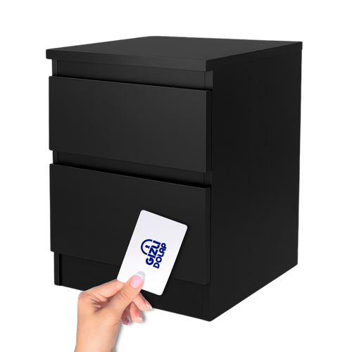 Gizli Bölmeli Komodin Siyah Renk